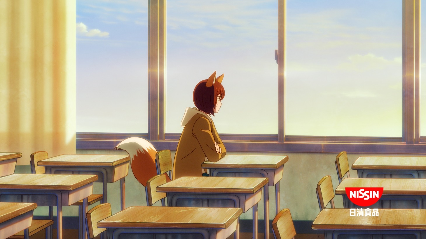 「日清のどん兵衛」の新アニメーションCM「正直すぎる尻尾 篇」より。