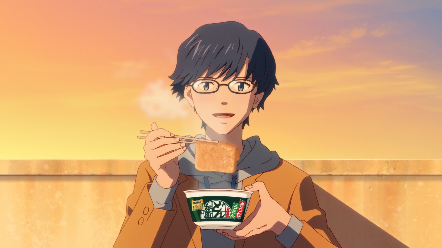 「日清のどん兵衛」の新アニメーションCM「正直すぎる尻尾 篇」より。