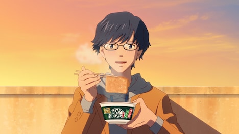 「日清のどん兵衛」の新アニメーションCM「正直すぎる尻尾 篇」より。