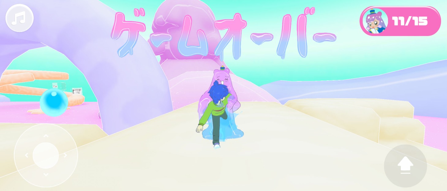 小学館のメタバース「S-PACE」上に登場した「ぷにるはかわいいスライム」のミニゲーム。