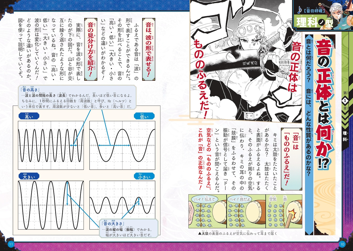 「鬼滅の刃 キメツ学園！全集中ドリル 音の呼吸編」より。 (c)吾峠呼世晴・帆上夏希/集英社