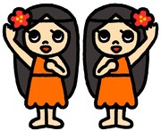 小美人（CV：上田麗奈、鬼頭明里）。怪獣島のギャル姉妹。