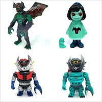 先着販売のアートホビーの一例。上段左からシカルナ・工房、ししまるももによるもの。下段はどちらもSnapTapによるもの。