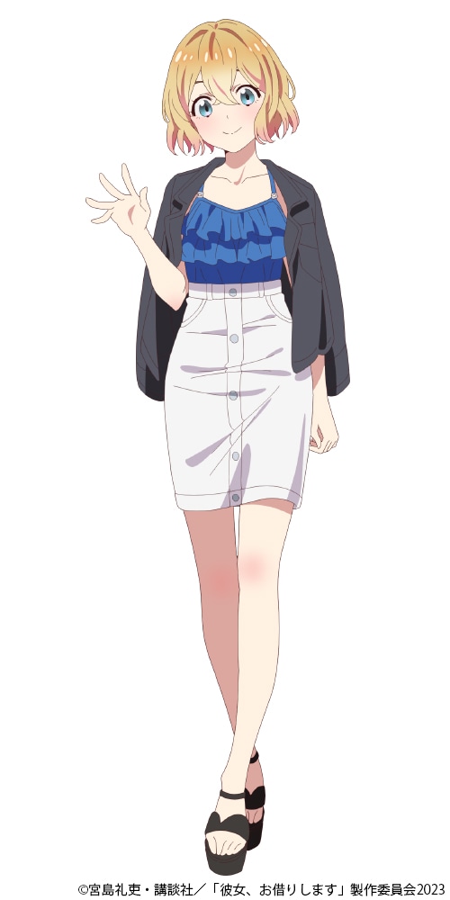 七海麻美（CV：:悠木碧）。ゆるふわ小悪魔系な元彼女。和也と1カ月だけ付き合うもすぐに別れた。かわいらしい外見や雰囲気とは裏腹に、黒い一面を見せることも。千鶴と和也の関係が気になっているようで……。 (c)宮島礼吏・講談社/「彼女、お借りします」製作委員会 2023