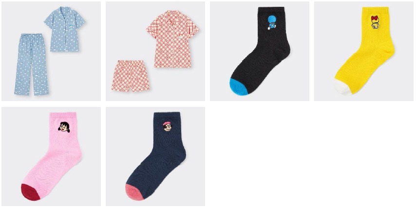 GUの「ドラえもん」スペシャルコレクションより、ウィメンズアイテム。