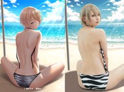 鳳凰寺紅葉のイラスト（左）と、篠崎こころのコスプレ。