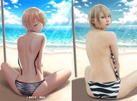 鳳凰寺紅葉のイラスト（左）と、篠崎こころのコスプレ。