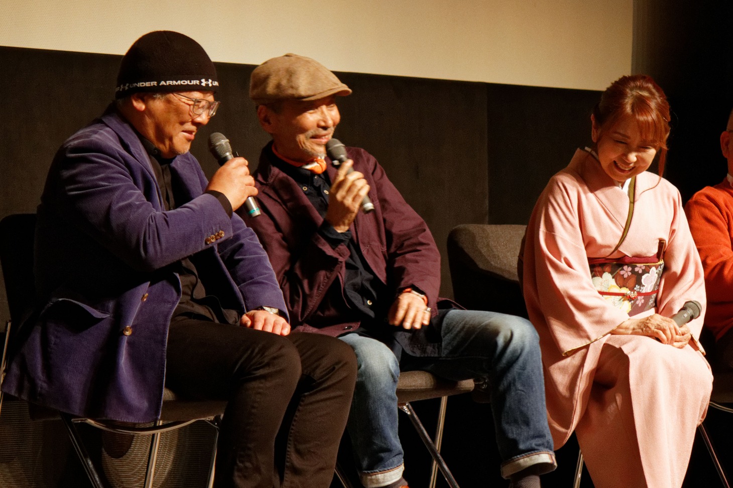 左から大友克洋、りんたろう監督、小山茉美。