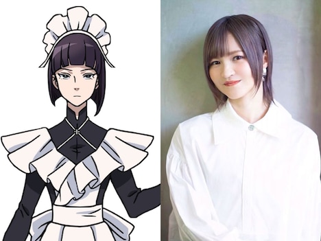 馳井静句（CV：小市眞琴）
鴉夜に仕えるメイド。一族の家訓として生まれた時から鴉夜に仕えている。鴉夜に対する忠誠心は高く、普段はクールで寡黙だが、津軽のことは邪険に扱っている。銃と刀を合体させた特殊な武器“絶景（たちかげ）”を持ち歩く。