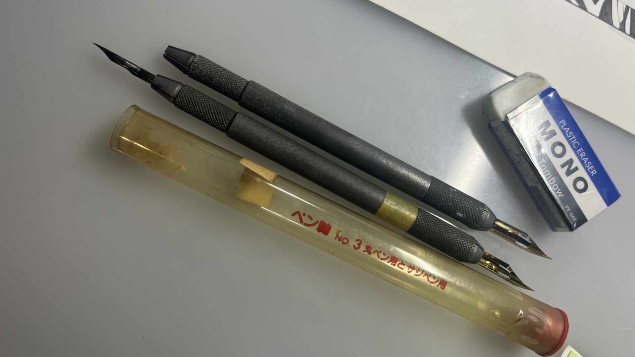 田島昭宇の“相棒”。デリーターのペン軸 No.3 丸ペン用とサジペン用。