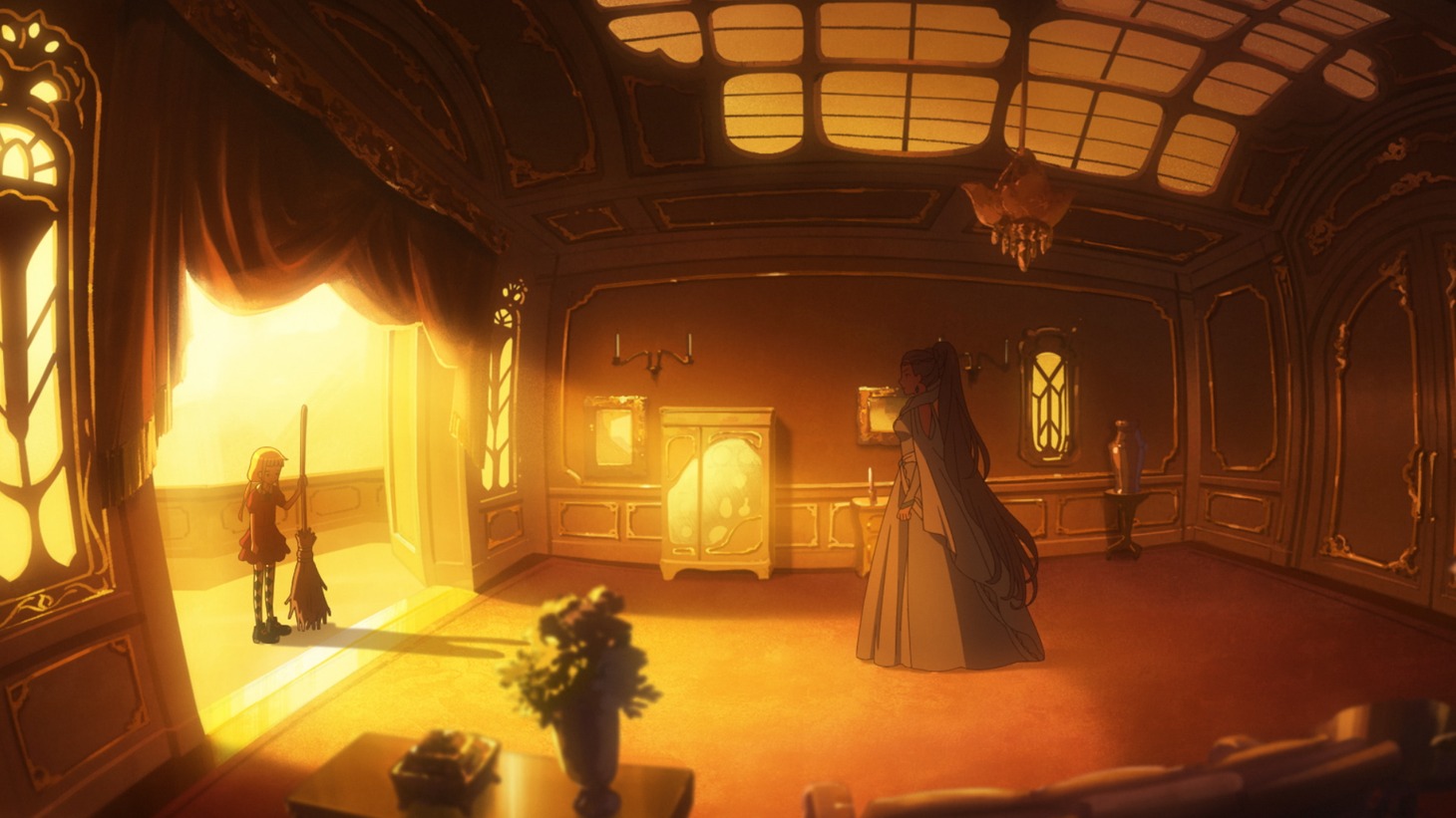 劇場アニメ「らくだい魔女 フウカと闇の魔女」の新規場面カット。