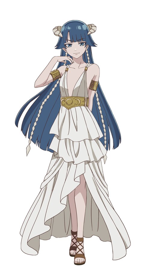 サフィール（CV：加隈亜衣）。“水の国”マーサの姫で、水の指輪の持ち主。種族は竜人。しゃべり口調が少し昔風だが、頭脳明晰でサバサバした性格。双子の妹思い。ほかの姫たちと違い、いろいろと小さい。 (c)めいびい／SQUARE ENIX・「結婚指輪物語」製作委員会