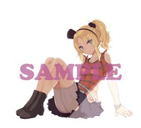 ANIPLEX+の店舗別特典「選べるキャラファインマット」と、アニメイトの店舗別特典「B2タペストリー＆スタンド付きアクリルコースター＆2L判ブロマイド6枚セット」の絵柄。