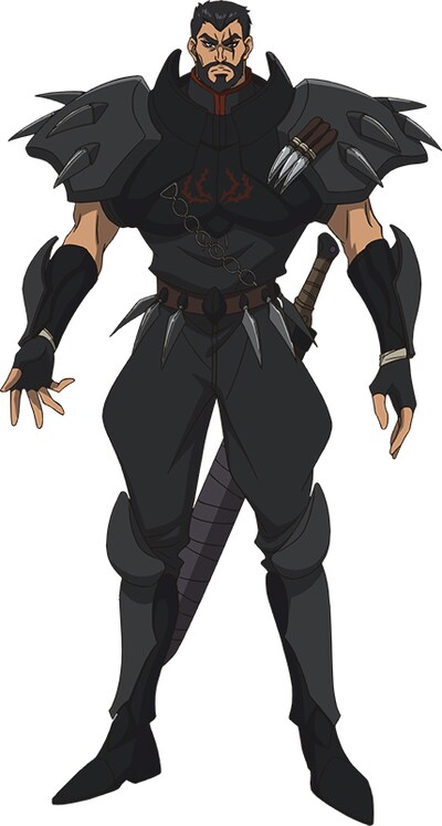 ボル・ギル・ボル（CV：藤原貴弘）。影を自在に操る魔力を伝承する辺境の民族出身の操影士（シャドウ・マスター）。敵であろうとその強さを認める武人気質。(c)萩原一至/集英社・BASTARD!! 製作委員会