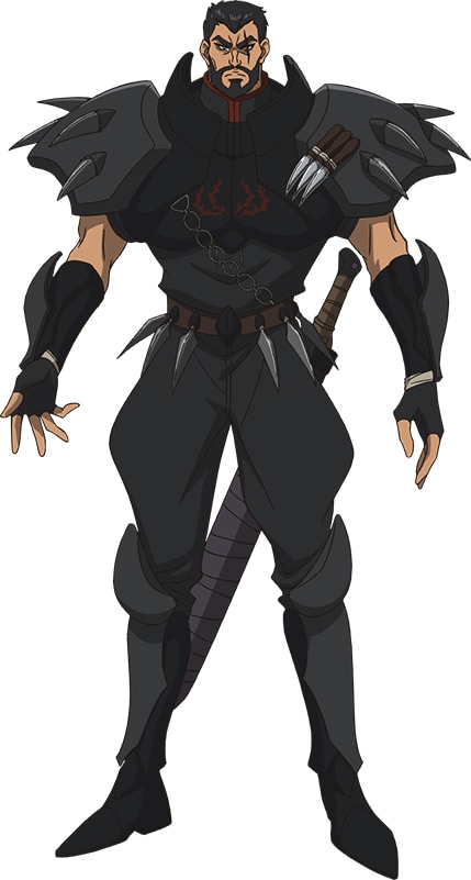 ボル・ギル・ボル（CV：藤原貴弘）。影を自在に操る魔力を伝承する辺境の民族出身の操影士（シャドウ・マスター）。敵であろうとその強さを認める武人気質。(c)萩原一至/集英社・BASTARD!! 製作委員会