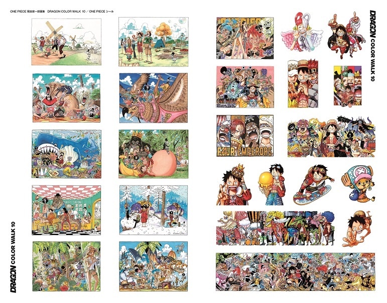 「ONE PIECEイラスト集 COLOR WALK」第10弾「DRAGON」に初版限定で付属するステッカー。 (c)尾田栄一郎/集英社