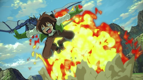 TVアニメ「異世界ワンターンキル姉さん ～姉同伴の異世界生活はじめました～」第1話場面カット。