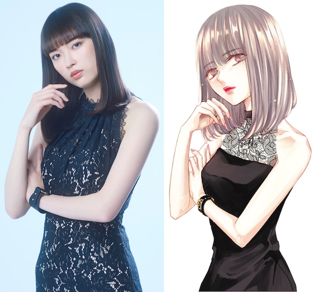 左から茅島みずき扮する留奈、留奈のイラスト。(c)「明日、私は誰かのカノジョ」製作委員会・MBS