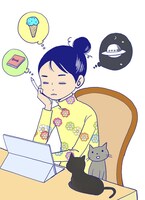 神尾葉子の自画像イラスト。 (c)神尾葉子/集英社