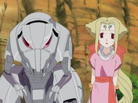 TVアニメ「ゾイド-ZOIDS-」より、ジーク（左）とフィーネ・エレシーヌ・リネ（右）。