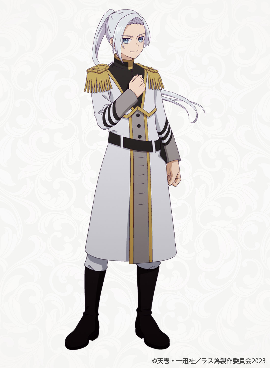 アーサー（CV：榎木淳弥）。騎士団長ロデリックの息子。父からは騎士になることを期待されていたが、戦闘向きの能力ではなかったため、騎士になることを諦めていた。「君と一筋の光を」では事故死した父に代わり、騎士団長となっており、攻略対象者。 (c)天壱・一迅社／ラス為製作委員会2023