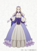 ローザ（CV：井上喜久子）。フリージア王国の現女王。プライドと同じく予知能力を持っており、万人に対して平等に接する性格だが、女王としての威厳を出すため、あえて目元をきつく厳しい表情を浮かべている。 (c)天壱・一迅社／ラス為製作委員会2023