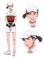 大里桃子プロのアニメ設定画。(c)BNP/BIRDIE WING Golf Club
