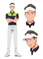 関藤直熙プロのアニメ設定画。(c)BNP/BIRDIE WING Golf Club
