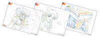 「トップをねらえ！」1周目の入場者プレゼントに用意された「複製原画3枚セット」。 (c)BANDAI VISUAL・Flying Dog・GAINAX