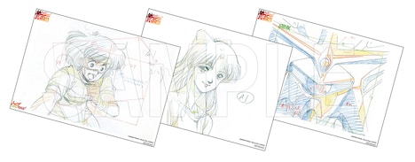 「トップをねらえ！」1周目の入場者プレゼントに用意された「複製原画3枚セット」。 (c)BANDAI VISUAL・Flying Dog・GAINAX