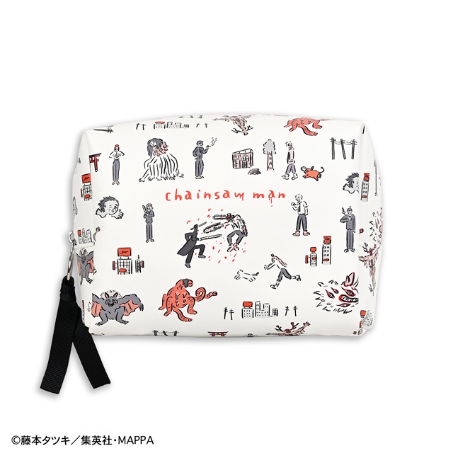 TVアニメ「チェンソーマン」と、イラストレーター・鬼頭祈がコラボしたボックスポーチ。