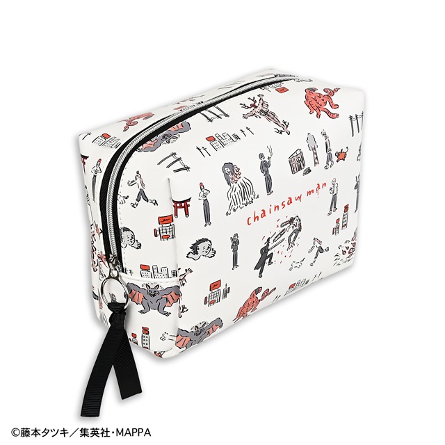 TVアニメ「チェンソーマン」と、イラストレーター・鬼頭祈がコラボしたボックスポーチ。