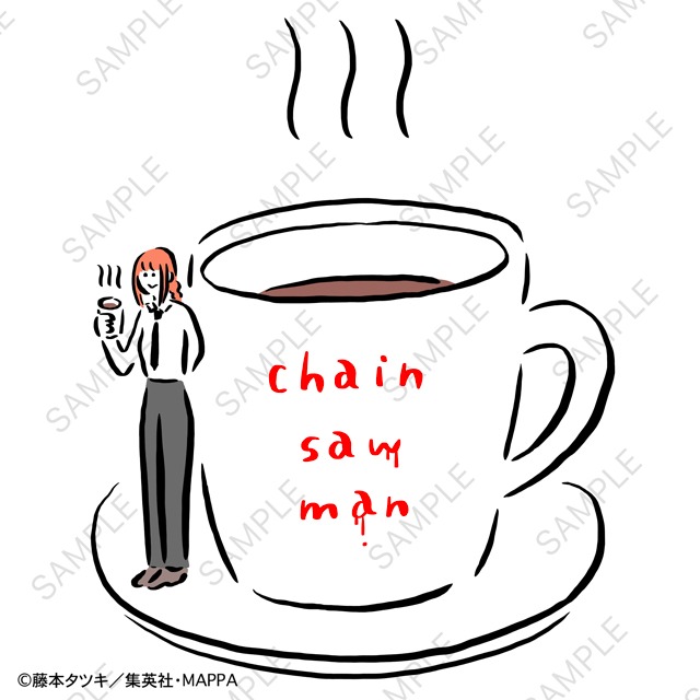 TVアニメ「チェンソーマン」と、イラストレーター・鬼頭祈がコラボしたビッグTシャツのデザイン。