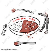 TVアニメ「チェンソーマン」と、イラストレーター・鬼頭祈がコラボしたビッグTシャツのデザイン。