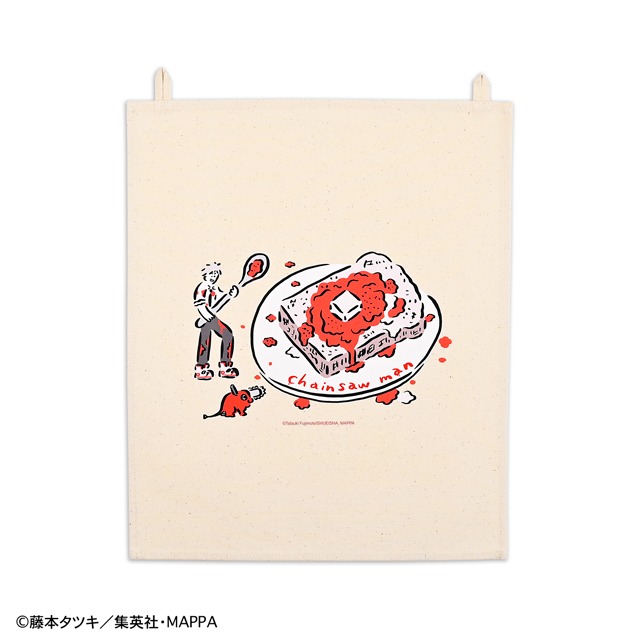 TVアニメ「チェンソーマン」と、イラストレーター・鬼頭祈がコラボしたファブリックポスター。