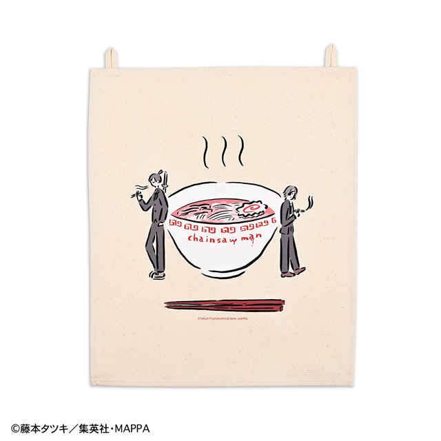 TVアニメ「チェンソーマン」と、イラストレーター・鬼頭祈がコラボしたファブリックポスター。