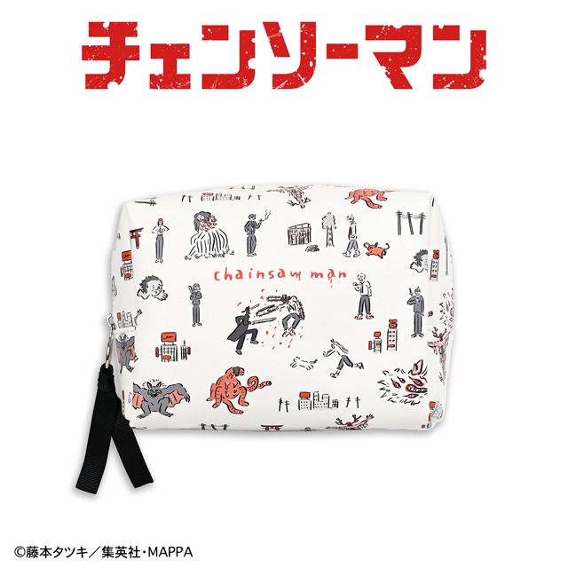 TVアニメ「チェンソーマン」と、イラストレーター・鬼頭祈がコラボしたボックスポーチ。