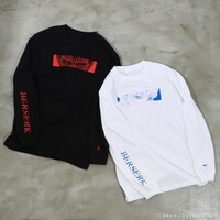 左から「ベルセルク グラフィックロングスリーブTシャツ ガッツ」「ベルセルク グラフィックロングスリーブTシャツ グリフィス」