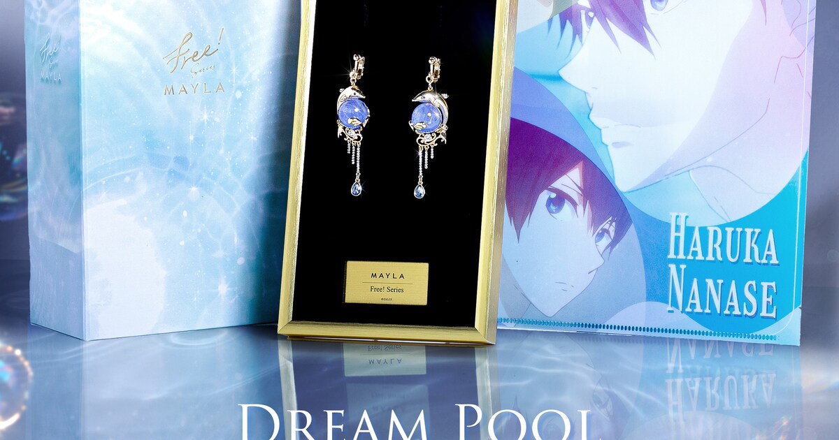 Free!」×MAYLAイヤーアクセサリー、遙や凛らイメージのガラス玉と動物 