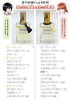 複製原画展に展示されているイメージ香水のレシピ見本。