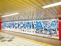 「ダイヤのA」完結記念の大型ポスター。