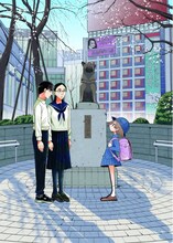 「白山と三田さん」と「シブヤニアファミリー」のコラボイラスト。(c)くさかべゆうへい／小学館 (c)久米田康治／小学館