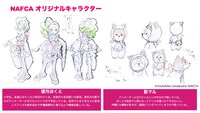 NAFCAの公式キャラクターの設定資料。