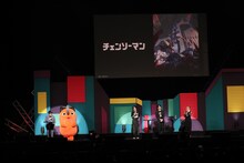 左から司会の天津向、戸谷菊之介、坂田将吾、ファイルーズあい。