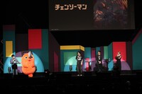 左から司会の天津向、戸谷菊之介、坂田将吾、ファイルーズあい。