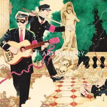 丸尾末広のカラーイラスト。