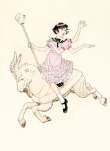 丸尾末広のカラーイラスト。