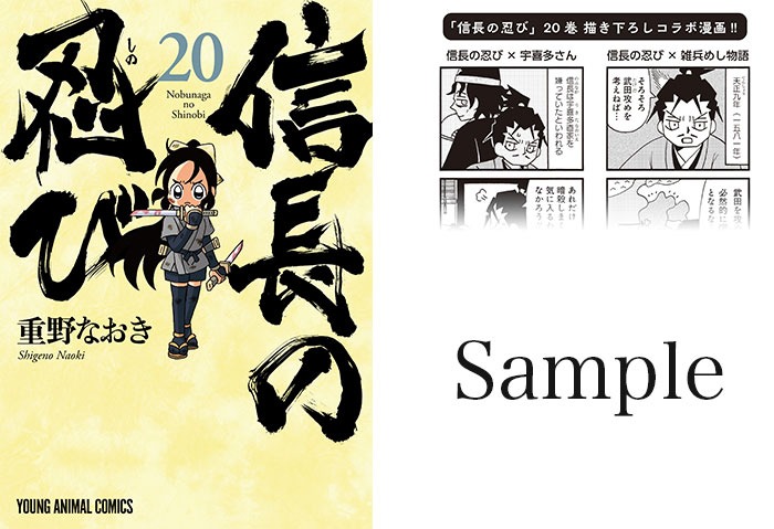 「信長の忍び」20巻を購入するともらえるイラストペーパー。