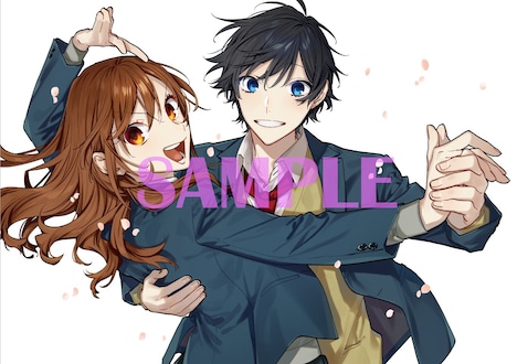 予約特典のA4クリアファイルに使用される萩原ダイスケの描き下ろしイラスト。(c)HERO・萩原ダイスケ/SQUARE ENIX・「ホリミヤ -piece-」製作委員会