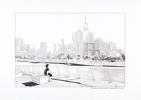 個展での展示予定作品。「『ニューヨークで考え中』ドローイング One World Trade Center, September 25, 2021」。撮影：宮島径 (c)KONDOH Akino, Courtesy of Mizuma Art Gallery